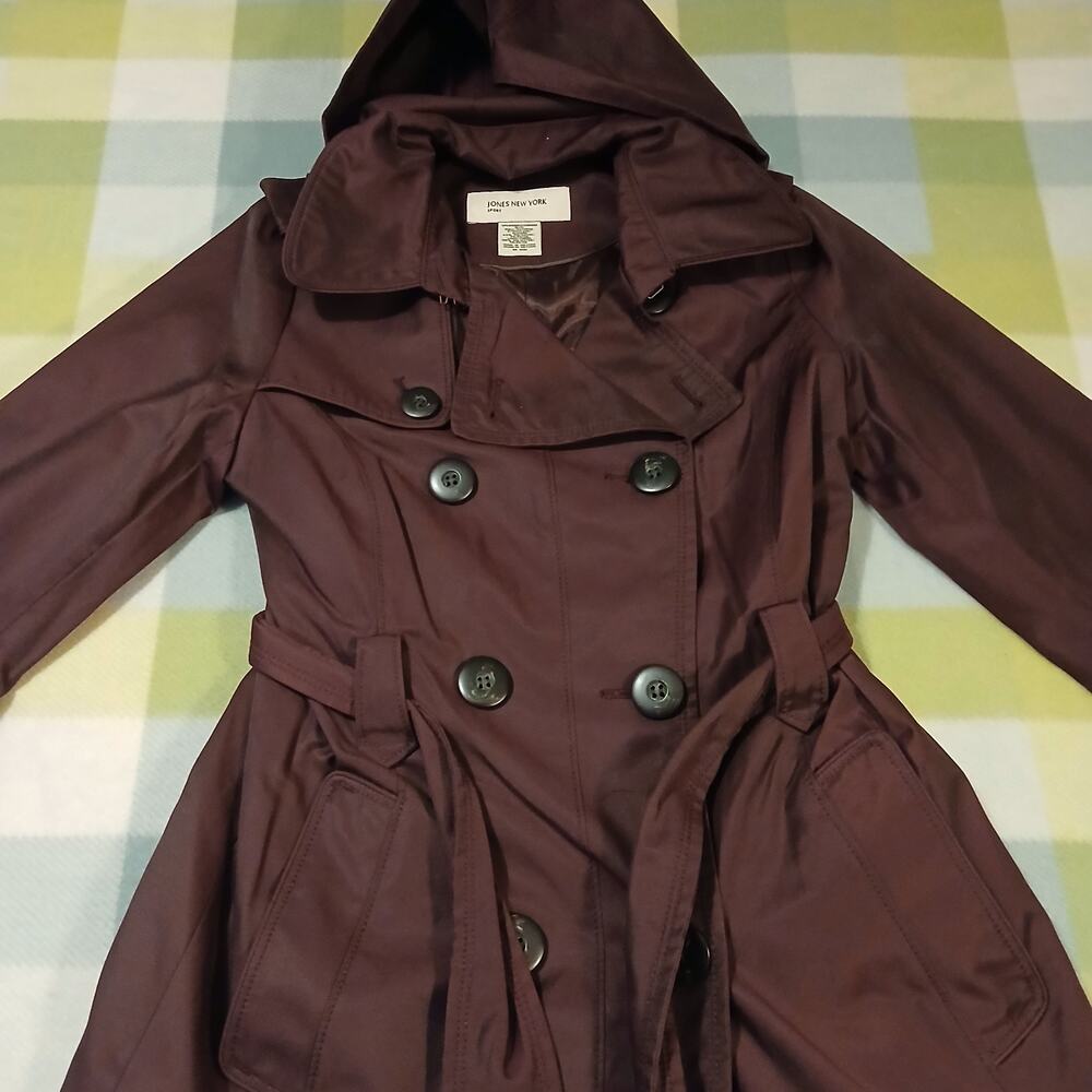 Jones New York Small Womens Coat With Hood Plum